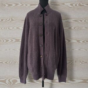 Brunello Cucinelli Cashmere Cardigan Sweater Burgundy Size 54 Italy